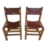 Paire de chaises en cuir de la maison Regain