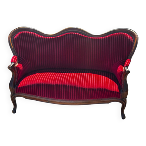 Canapé style Louis XV - rouge