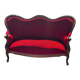 Louis XV style canapé in moulded wood – red velvet fabric – 19th century