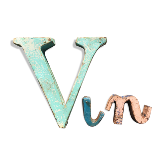 Lot of old metal letters