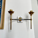 Double metal wall light in Jansen house style