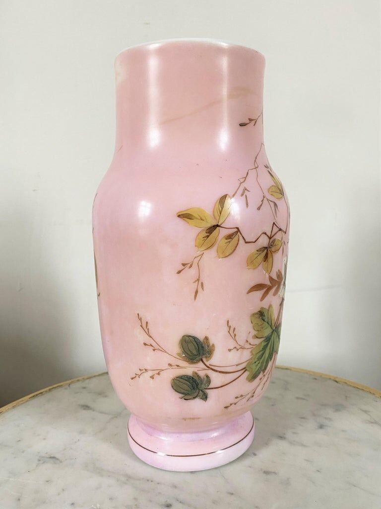 Opaline pink vase Napoleon III period