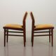 Vintage Design Teak Wooden Dining Chairs with Honey Yellow Corduroy Fabric