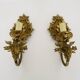 Vintage pair of 1950s gilt brass wall sconces