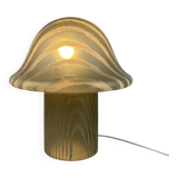 Large mushroom table lamp by Peill and Putzler in smoked glass XL 1970