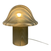 Large mushroom table lamp by Peill and Putzler in smoked glass XL 1970