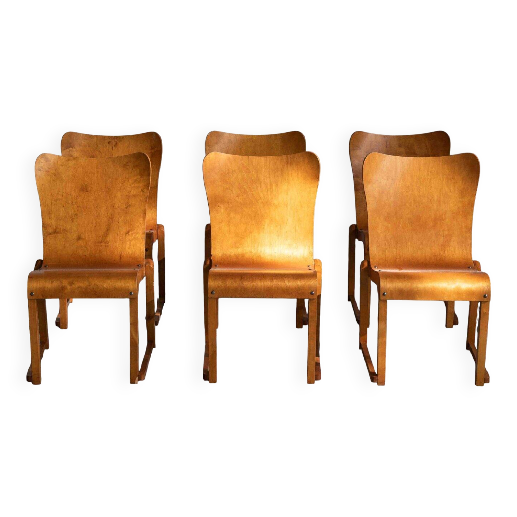 Ensemble de 6 chaises de salle à manger par Axel Larsson