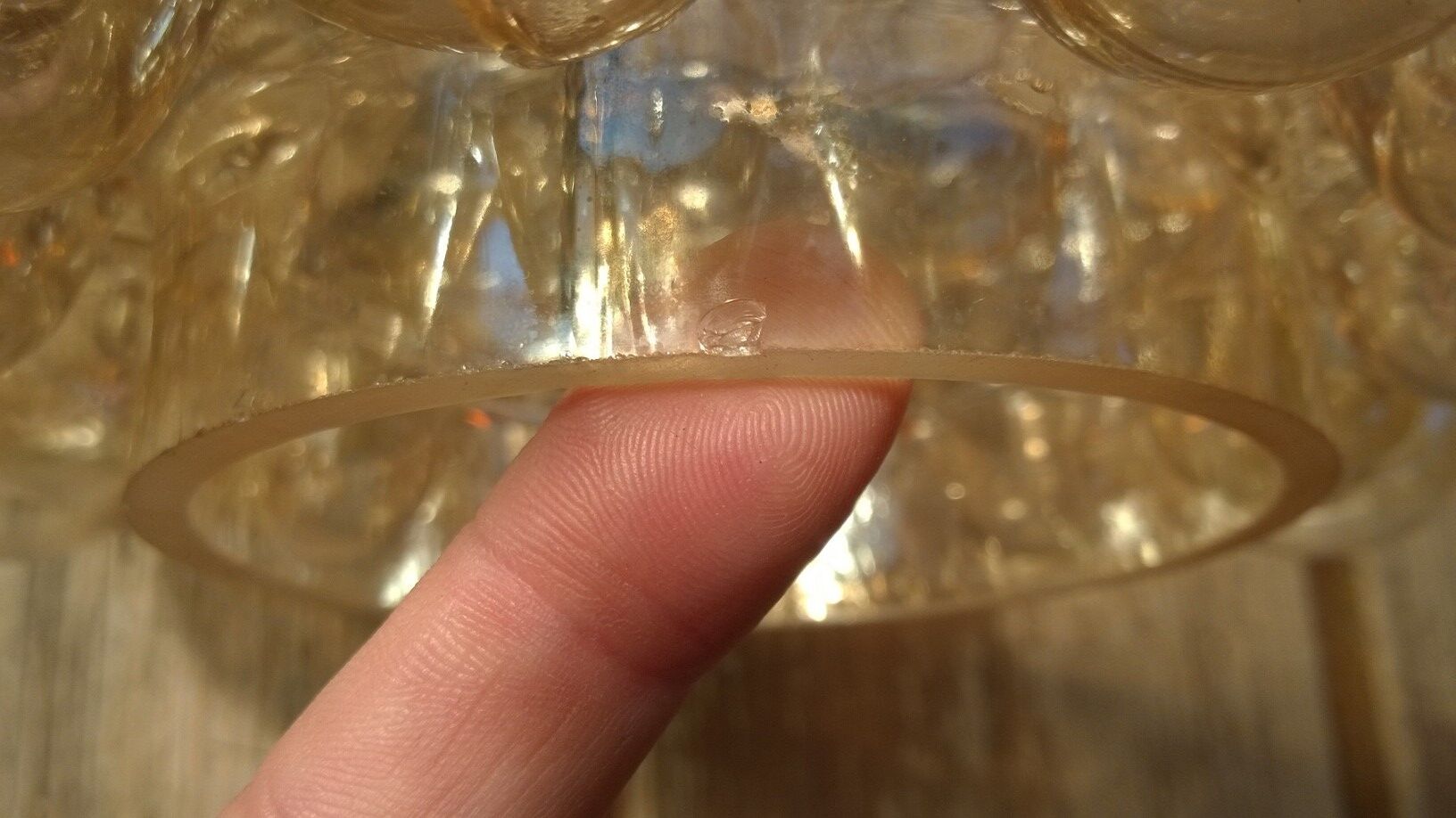 Hanging lamp bubble glass Helena Tynell for Limburg