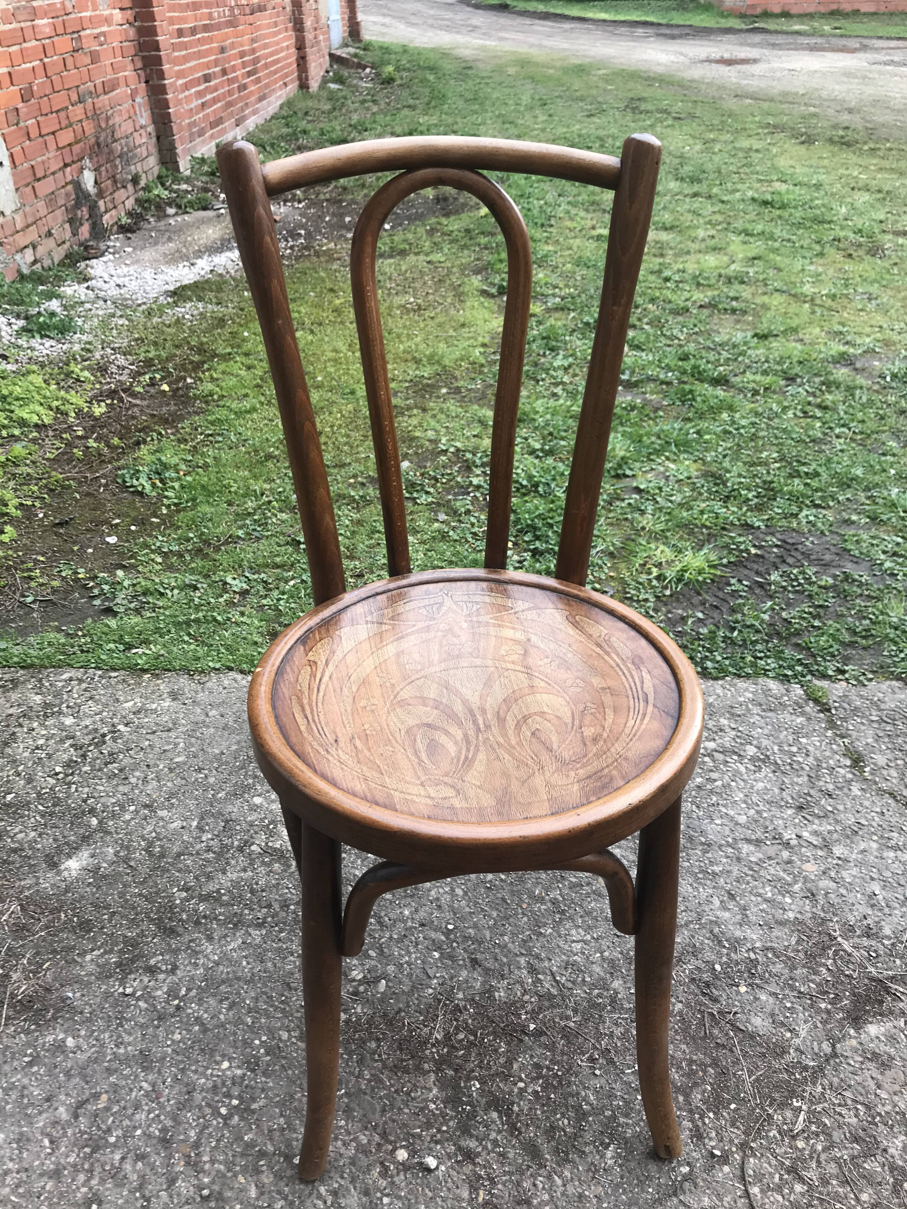 Suite of 8 Viennese bistro chairs "W.Baumann"