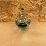 Ancien Vide Poche Coupe Cristal Vert & Transparent Vintage #B087