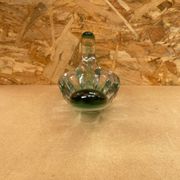 Ancien Vide Poche Coupe Cristal Vert & Transparent Vintage #B087