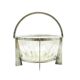 Postmodernist sugar bowl, glass, silver-plated brass, Poland, 1970s