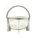 Postmodernist sugar bowl, glass, silver-plated brass, Poland, 1970s