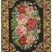 Handwoven Vintage Bessarabian Black Kilim 218 cm x 387 cm - 23259