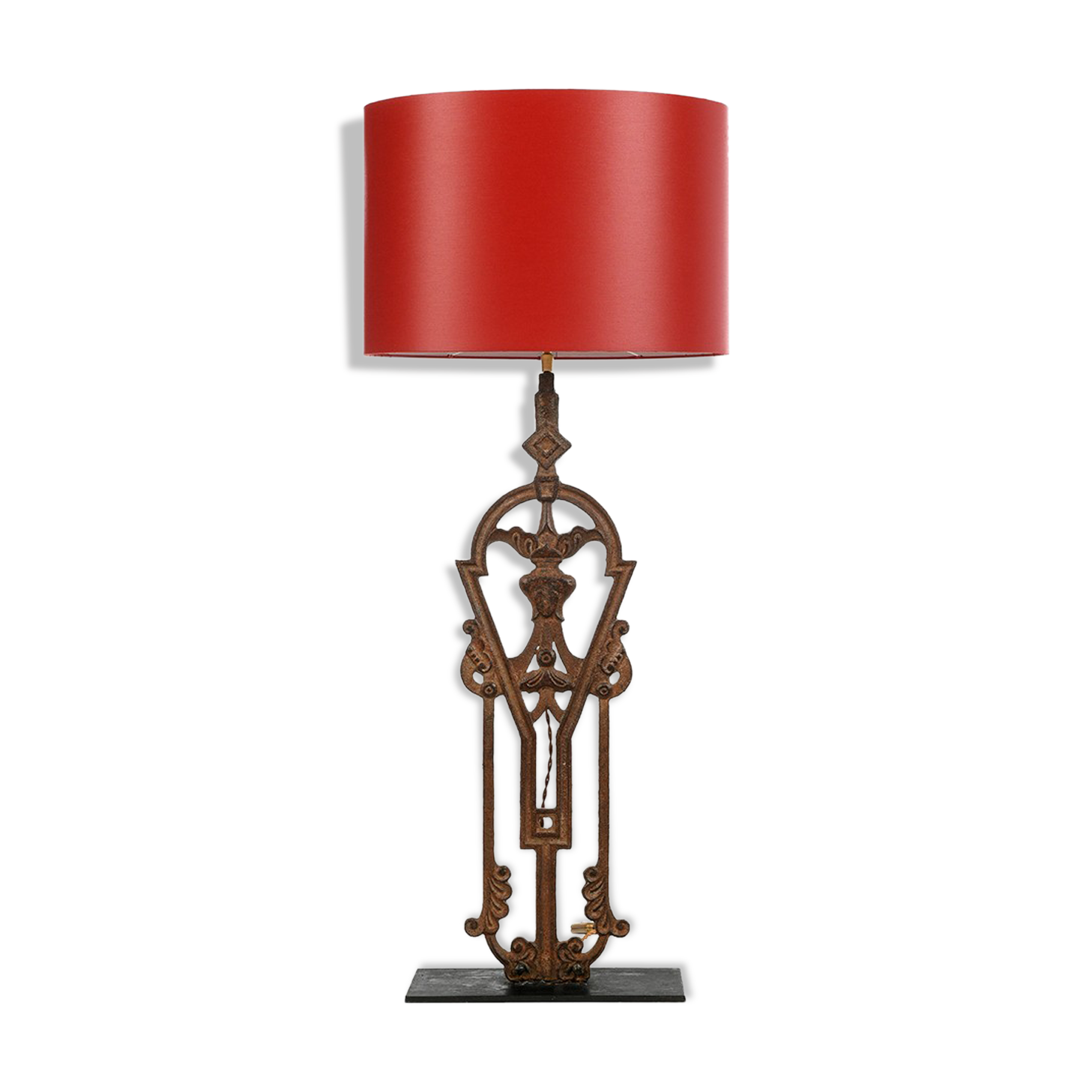 Iron cast iron railing lamp