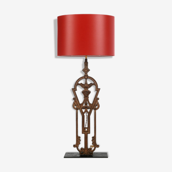 Iron cast iron railing lamp