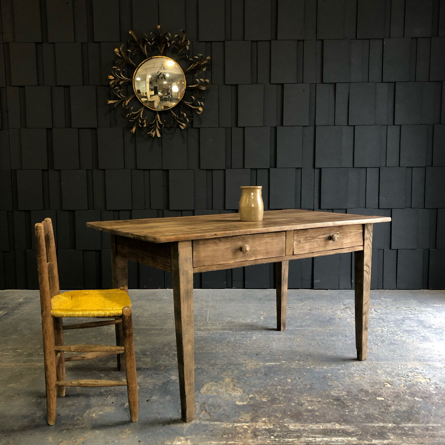 Table de ferme à 2 tiroirs