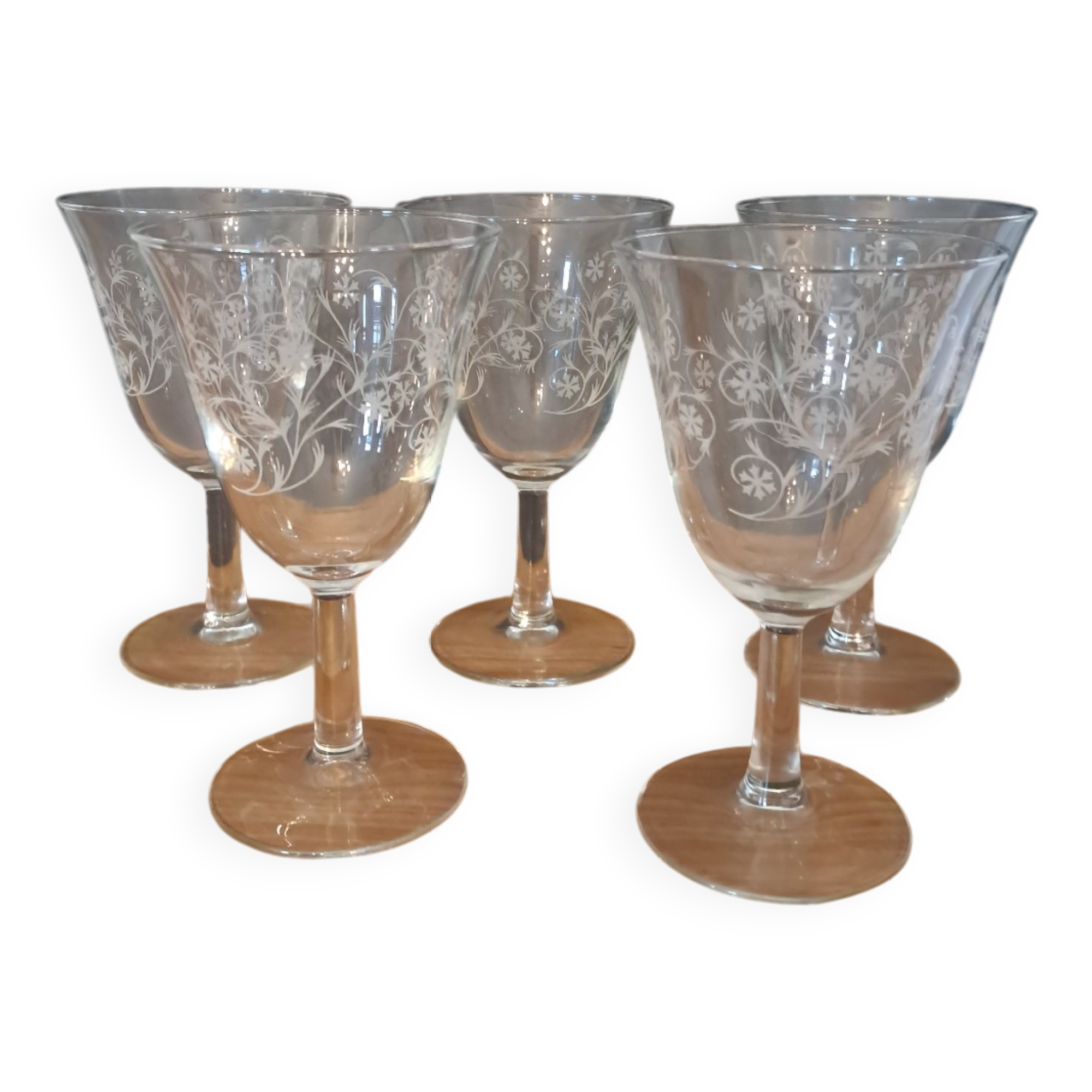 5 water or wine glasses enghien luminarc 50s