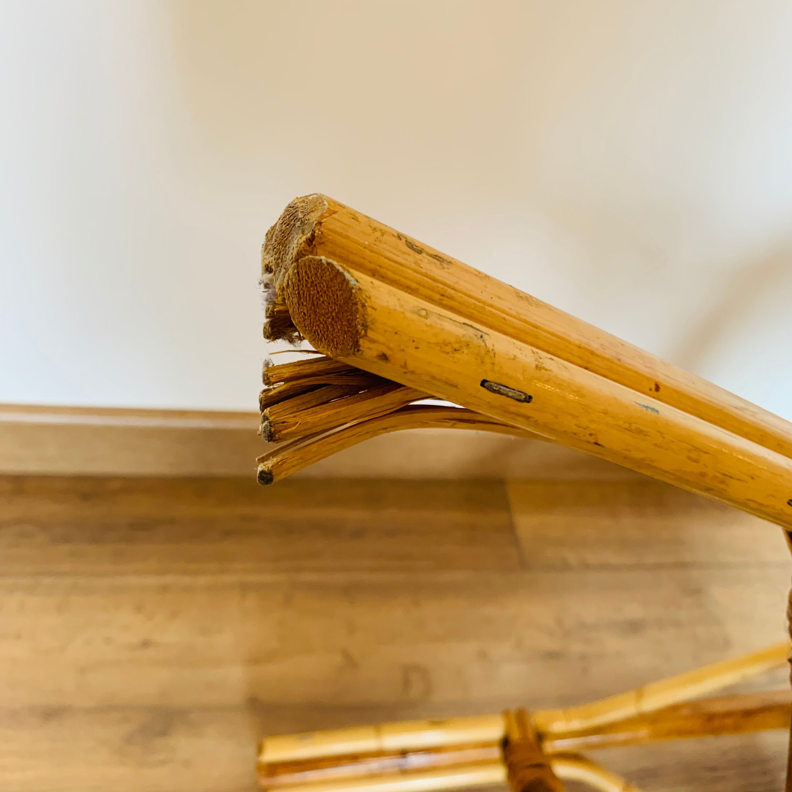 Pair of adult rattan armchairs