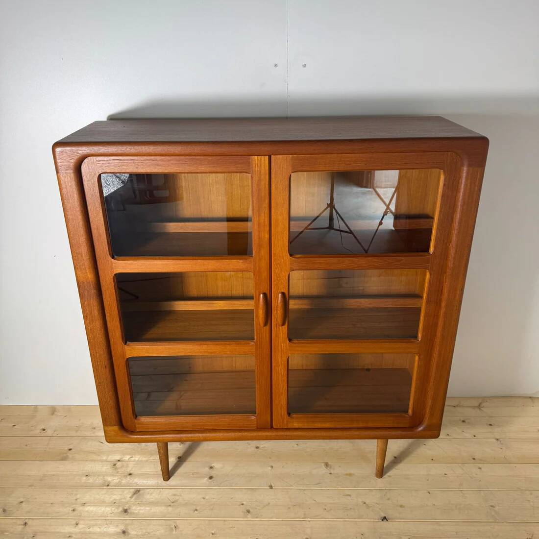 Teak bookcase with glass doors, Denmark 1960