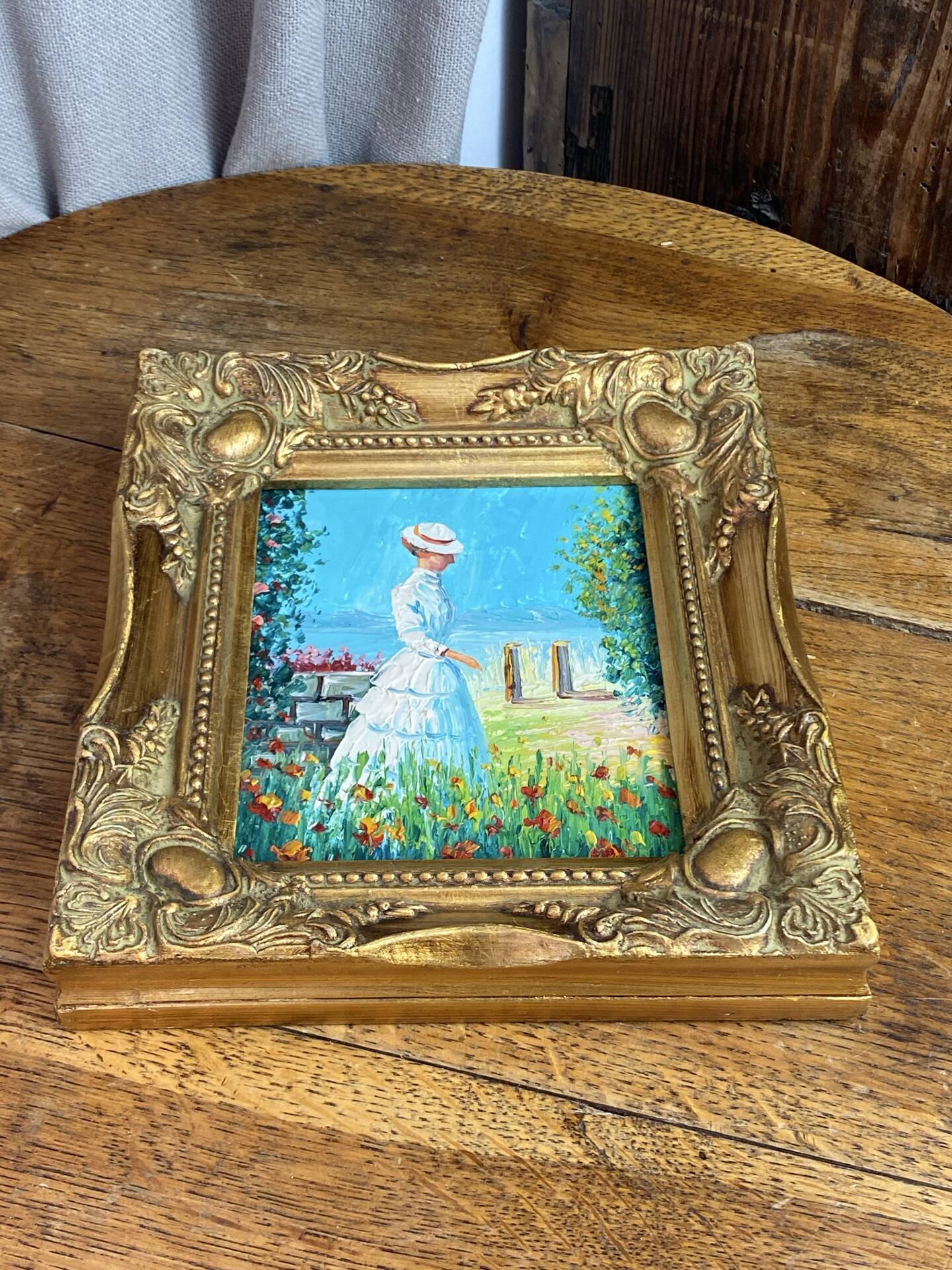 Painting on isorel, wooden frame