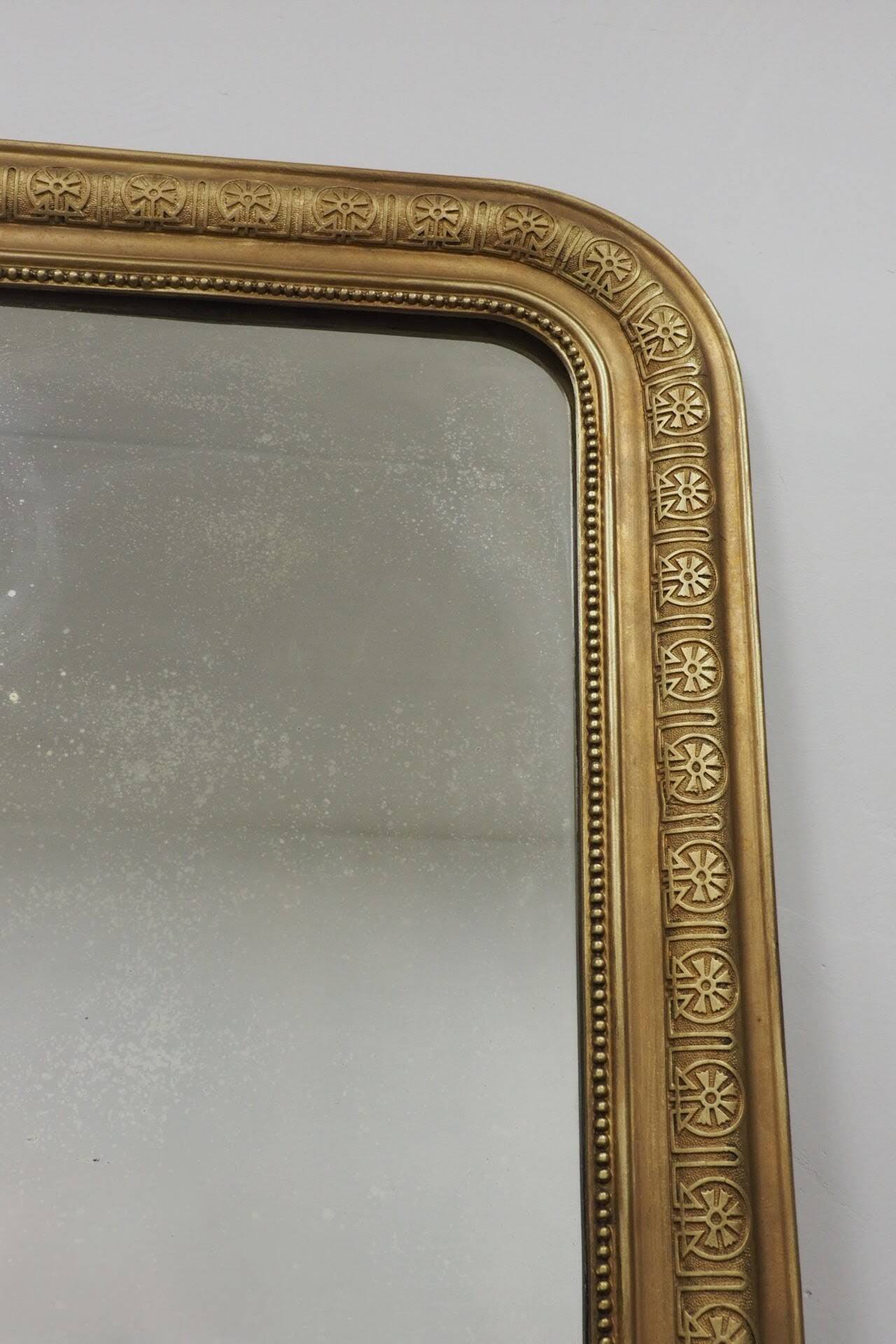 Very large Louis Philippe gilded trumeau mirror