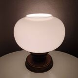 Lumière de table en bois et laiton années 70
