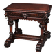 Ancient Flemish Gothic desk. Solid oak with richly carved dolphins.