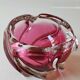 Ashtray/empty pocket, in blown Art glass, Murano/Italy. Organic floral shape. Pink tones