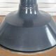 Industrial pendant lamp enamelled blue grey, vintage, 50s