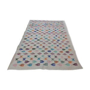 tapis blanc multicolore - main