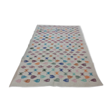 Handmade large multicolored white carpet 250x150cm