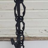 Black wrought iron floor lamp attributed to Gilbert Poillerat