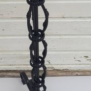 Black wrought iron floor lamp attributed to Gilbert Poillerat