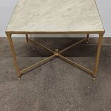 Marble and brass coffee table