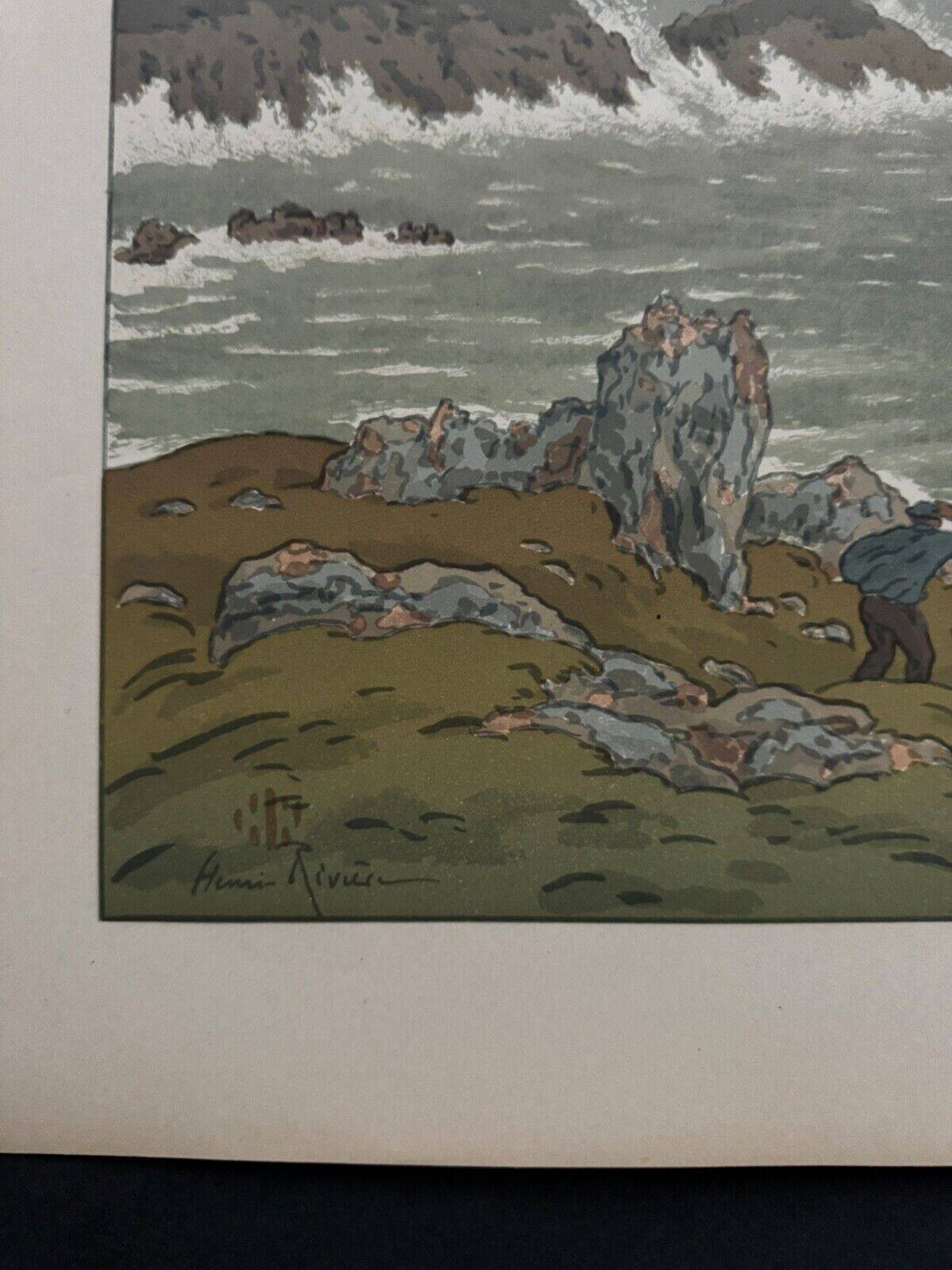 Lithograph by Henri Rivière La Tempête