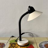 Vintage white and black metal desk lamp