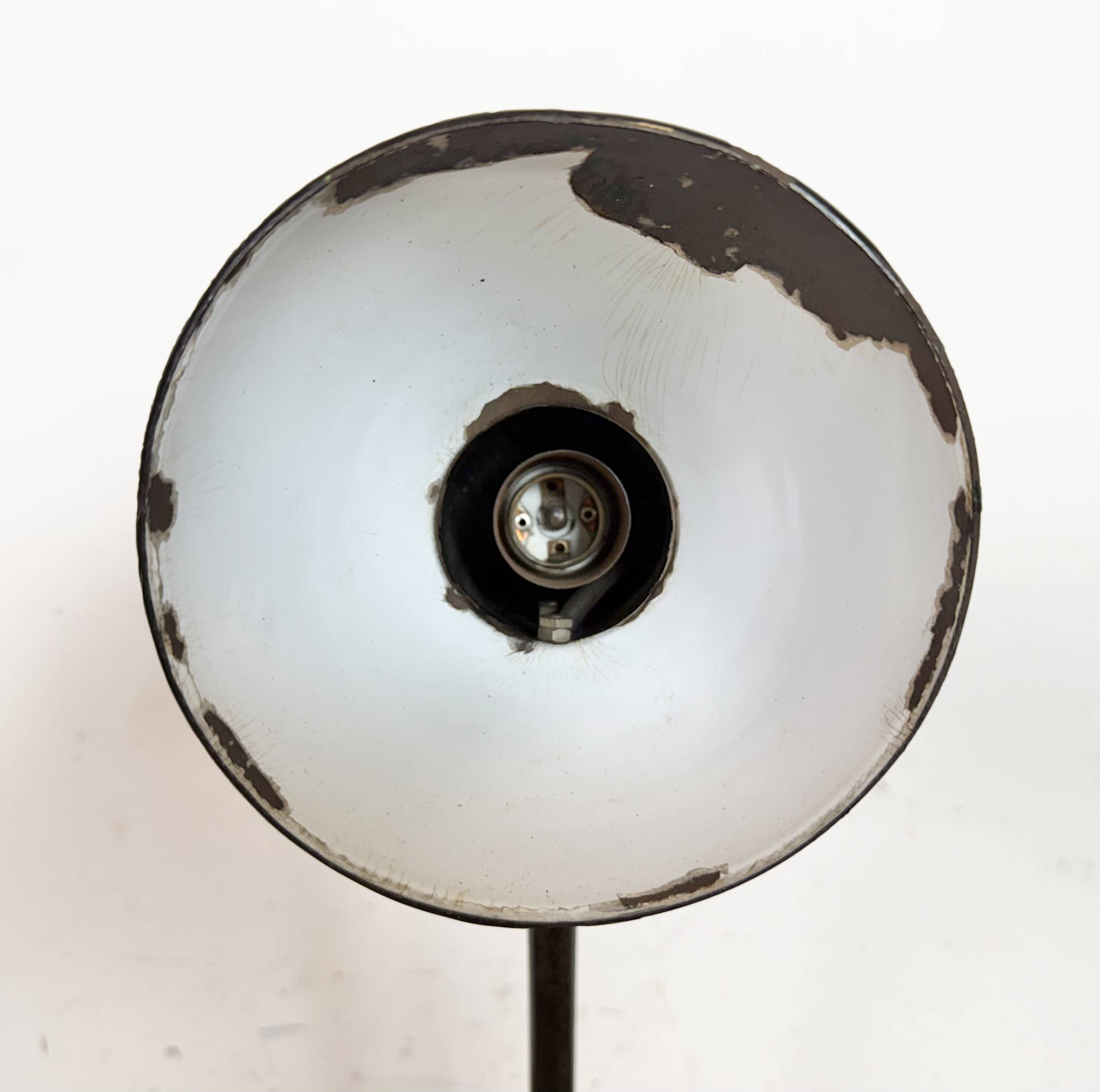 Industrial Black Enamel Bauhaus Desk Lamp, 1930s