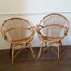 Paire de fauteuils corbeille