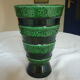 Ceramic vase st clement green and black signed letalle