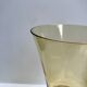 Vase diabolo en verre ambré années 70