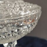 Diamond tip candy dish/sweetheart on crystal base, 1970