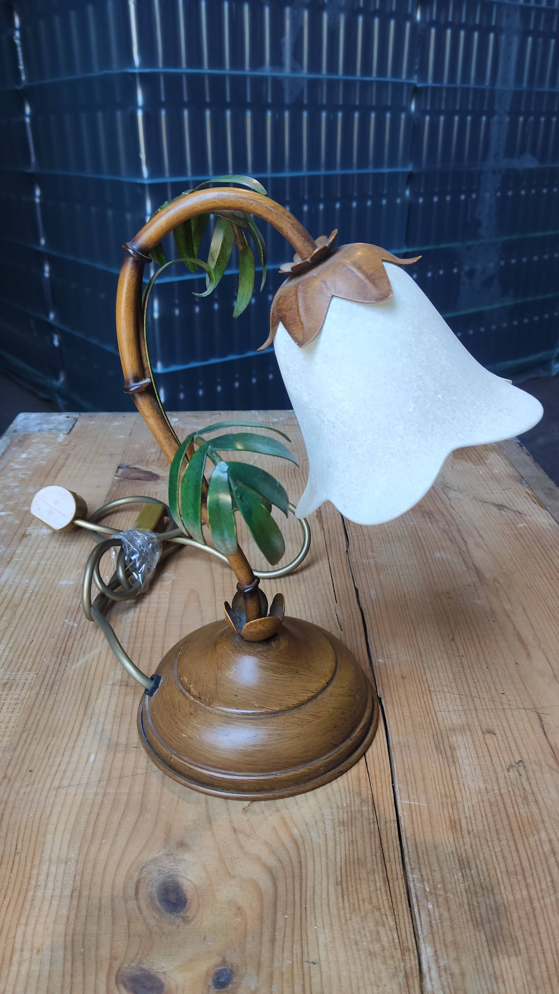 Metal lamp decoration bamboo opaline