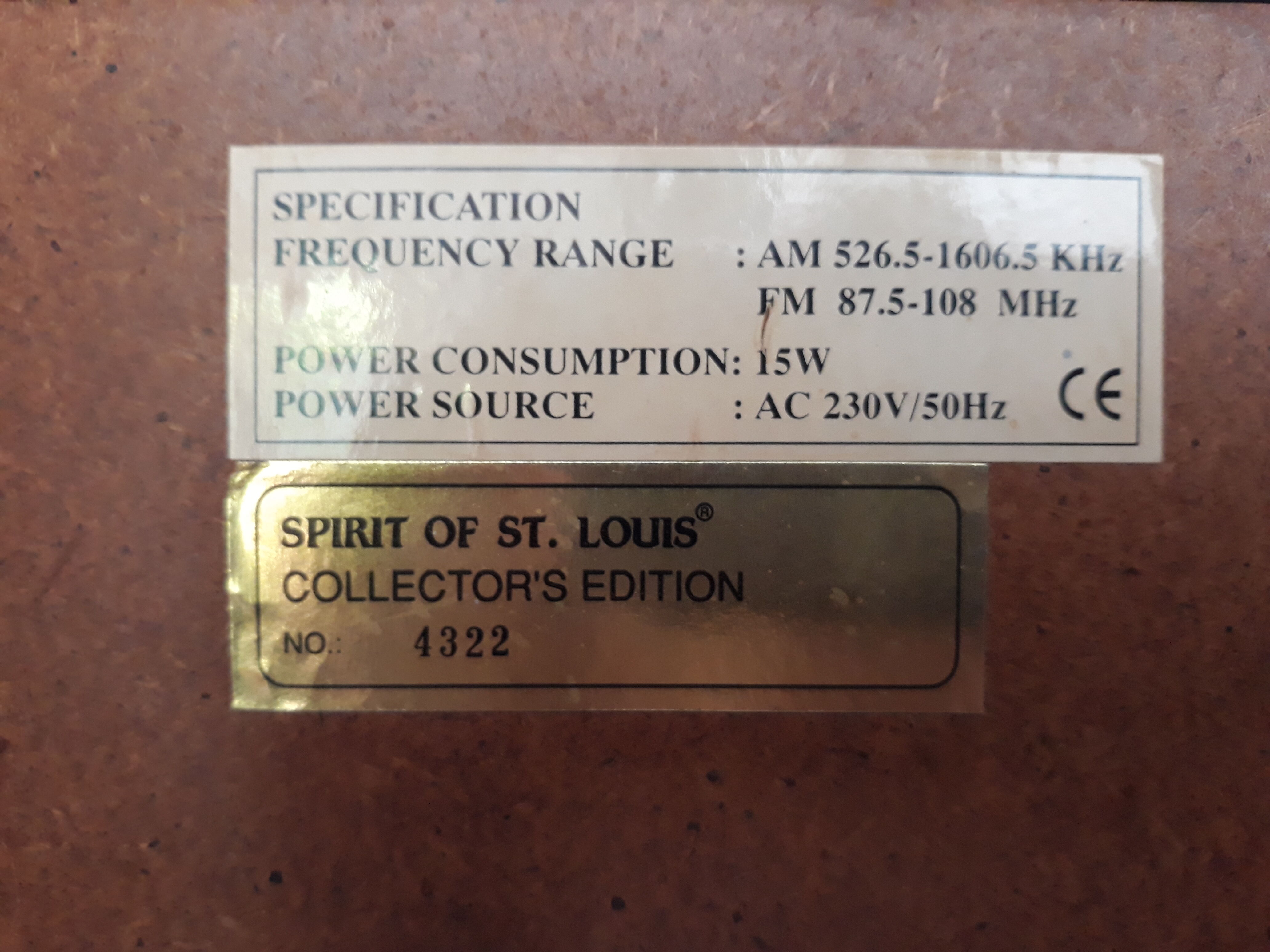 Spirit of st Louis - Select 100 matic - collector's edition - Radio