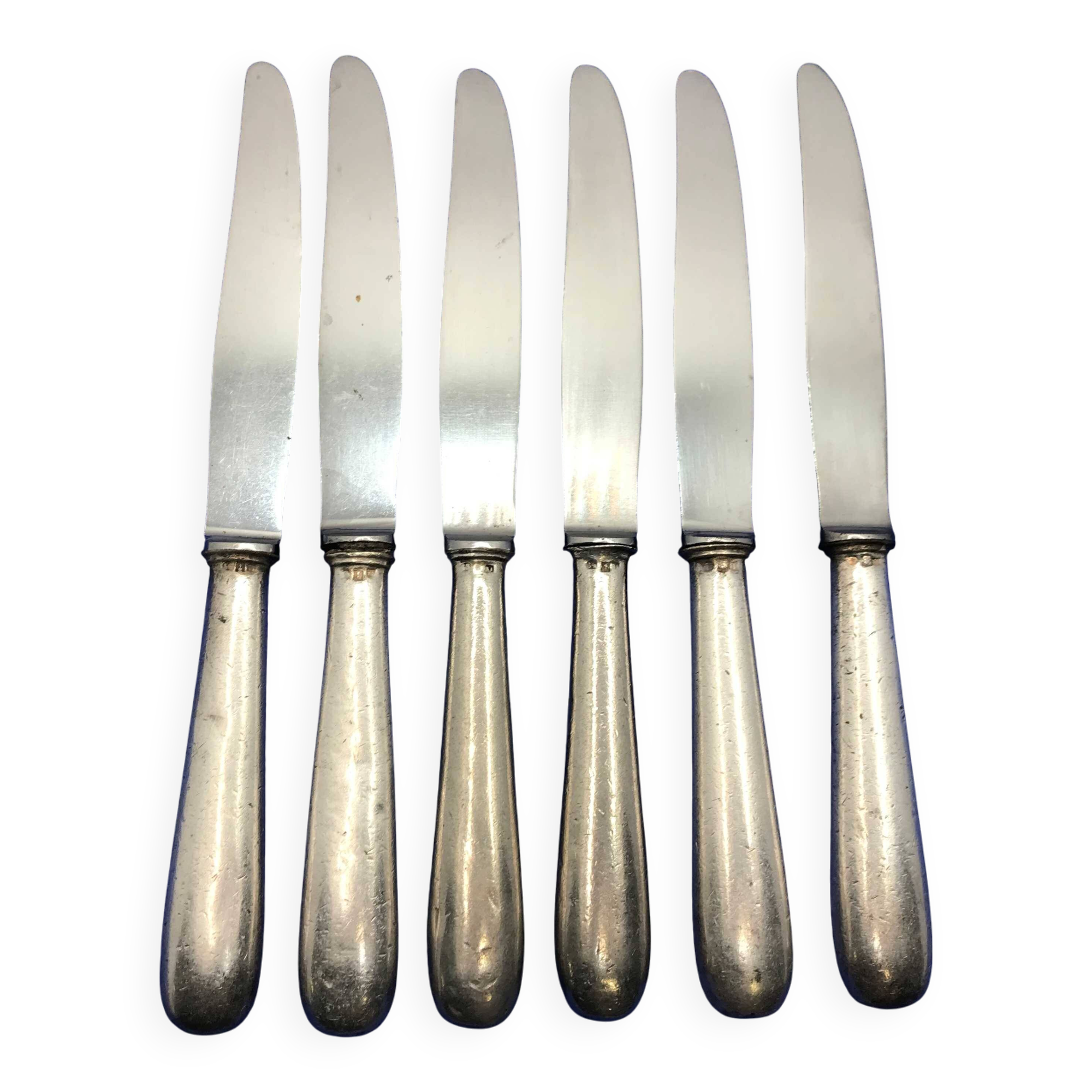 Set of 6 small silver-plated Navy knives from Christofle