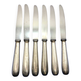 Set of 6 small silver-plated Navy knives from Christofle