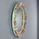 Antique ceramic mirror with floral decoration, 19th century