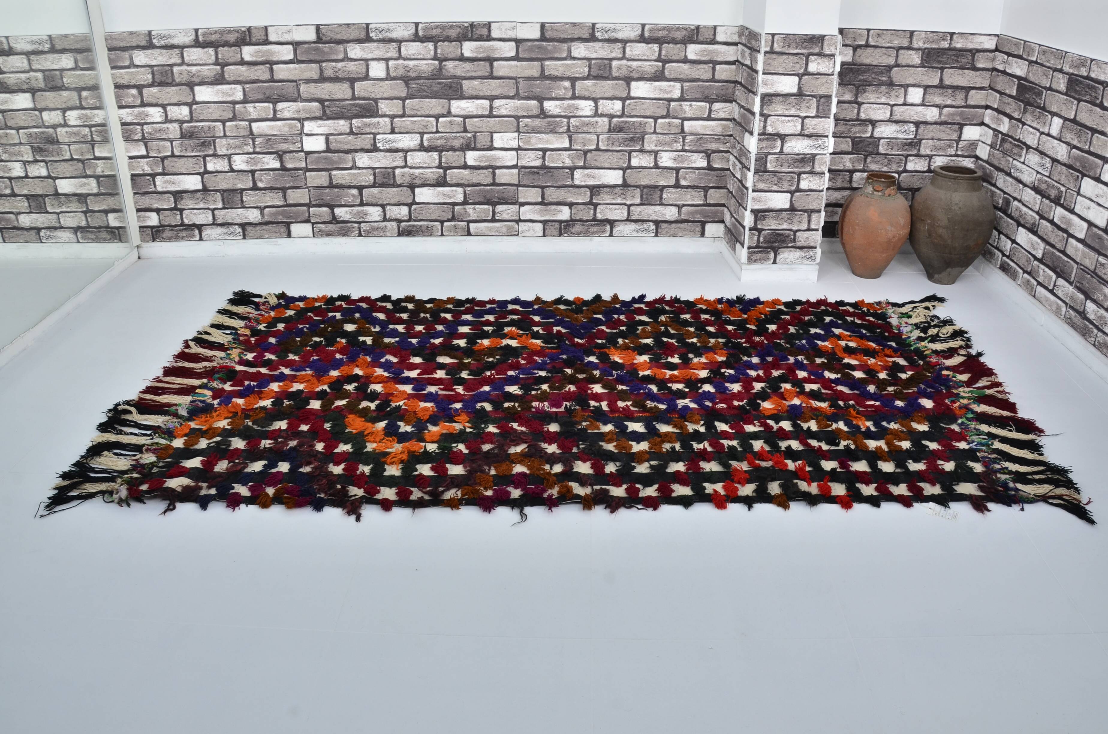 Ousha Tribal Vintage Pompom Rug sku 3081