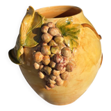 Provencal ceramic vase hand-painted in majolica