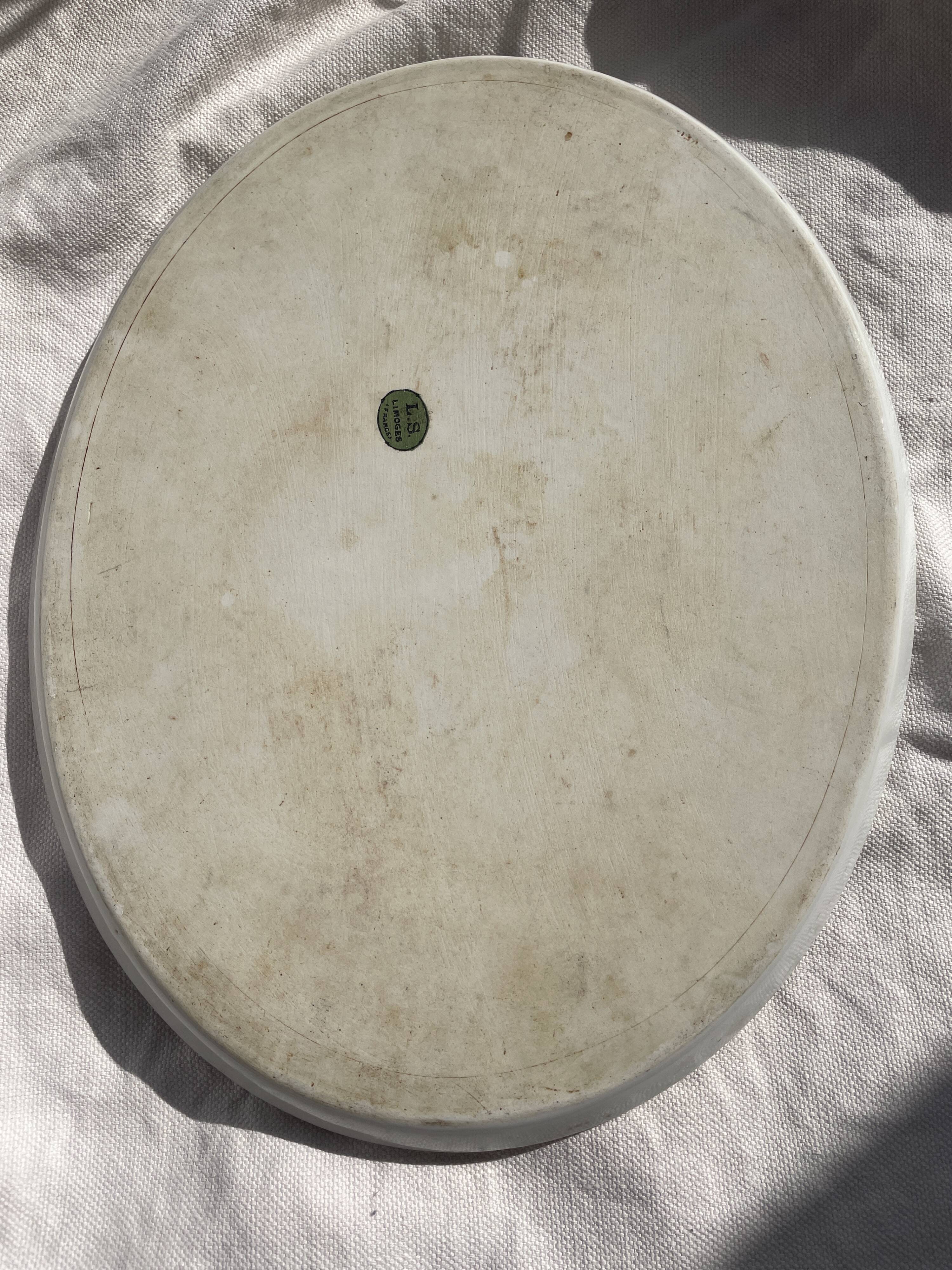 Grand plat de service en porcelaine